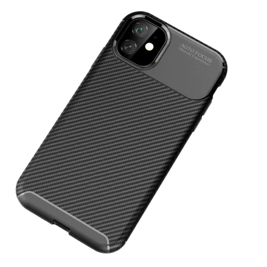 Beetle Series Carbon Fiber TPU Protection Phone Cover для Apple iPhone 11 - Чёрный - противоударная силиконовая накладка / бампер (крышка чехол, shell cover, bumper) Beetle Series Carbon Fiber TPU Protection Phone Cover для Apple iPhone 11 - Чёрный - противоударная силиконовая накладка / бампер (крышка чехол, shell cover, bumper)