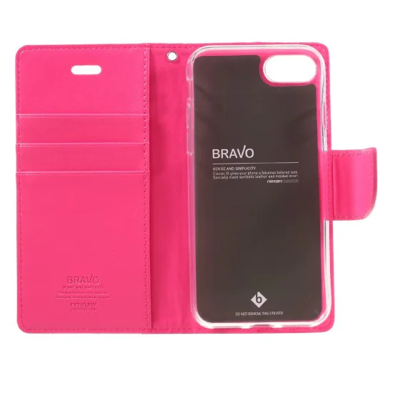 Mercury Bravo Flip Case priekš Apple iPhone 7 Plus / 8 Plus - Rozā - sāniski atverams maciņš ar stendu (ādas grāmatveida maks, leather book wallet cover stand) Mercury Bravo Flip Case priekš Apple iPhone 7 Plus / 8 Plus - Rozā - sāniski atverams maciņš ar stendu (ādas grāmatveida maks, leather book wallet cover stand)