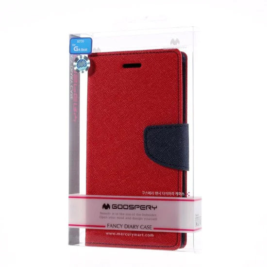 MERCURY GOOSPERY PU Leather Wallet Cover for LG G4 Beat / G4S H735 - Red - sāniski atverams maciņš ar stendu (ādas maks, grāmatiņa, leather book wallet case cover stand) MERCURY GOOSPERY PU Leather Wallet Cover for LG G4 Beat / G4S H735 - Red - sāniski atverams maciņš ar stendu (ādas maks, grāmatiņa, leather book wallet case cover stand)