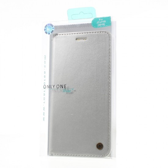 RoarKorea Only One Flip Case priekš Samsung Galaxy Grand Neo i9060 / Duos i9082 - Sudrabains - sāniski atverams maciņš ar stendu (ādas grāmatveida maks, leather book wallet cover stand)
