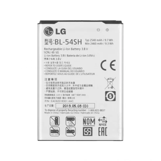 LG Optimus G3s / G3 mini / G4c / L Bello / Magna / L90 Li-on 2450mAh BL-54SH - Oriģināls - telefona akumulators, baterijas telefoniem (cell phone battery) LG Optimus G3s / G3 mini / G4c / L Bello / Magna / L90 Li-on 2450mAh BL-54SH - Oriģināls - telefona akumulators, baterijas telefoniem (cell phone battery)