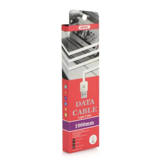Remax 1M Light USB to Type-C cable - Balts - USB-C lādēšanas un datu kabelis / vads Remax 1M Light USB to Type-C cable - Balts - USB-C lādēšanas un datu kabelis / vads