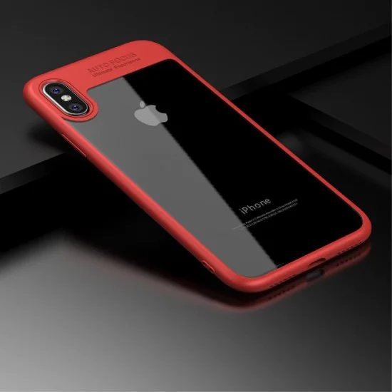 IPAKY Hybrid TPU Frame Clear Acrylic Phone Case для Apple iPhone X / XS - Красный - пластиковый чехол / накладка с силиконовым бампером (крышка чехол, TPU silicone cover, bumper shell) IPAKY Hybrid TPU Frame Clear Acrylic Phone Case для Apple iPhone X / XS - Красный - пластиковый чехол / накладка с силиконовым бампером (крышка чехол, TPU silicone cover, bumper shell)