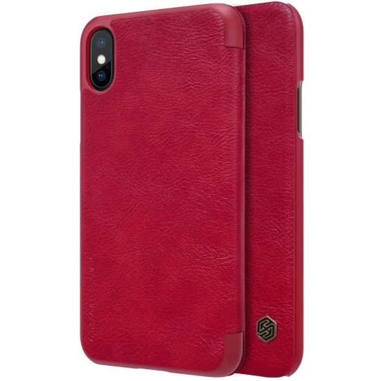 NILLKIN Qin Series Card Holder Leather Case для Apple iPhone X / XS - Красный - чехол-книжка (кожаный чехол книжка, leather book wallet case cover) NILLKIN Qin Series Card Holder Leather Case для Apple iPhone X / XS - Красный - чехол-книжка (кожаный чехол книжка, leather book wallet case cover)
