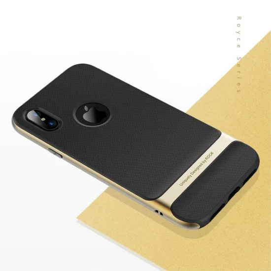 ROCK Royce Series PC and TPU Hybrid Cover for Apple iPhone X / XS - Gold - силиконовая с пластиковой рамкой накладка / бампер (крышка чехол, TPU silicone cover, bumper shell) ROCK Royce Series PC and TPU Hybrid Cover for Apple iPhone X / XS - Gold - силиконовая с пластиковой рамкой накладка / бампер (крышка чехол, TPU silicone cover, bumper shell)