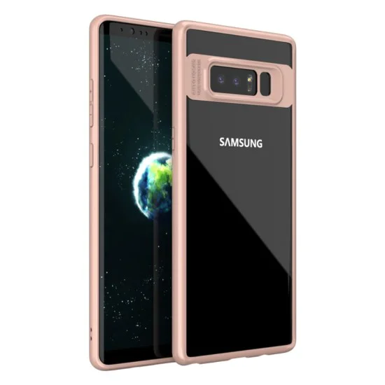 IPAKY Hybrid TPU Frame Clear Acrylic Back Case for Samsung Galaxy Note 8 N950 - Rose Gold - силиконовая с пластиковой рамкой накладка / бампер (крышка чехол, TPU silicone cover, bumper shell) IPAKY Hybrid TPU Frame Clear Acrylic Back Case for Samsung Galaxy Note 8 N950 - Rose Gold - силиконовая с пластиковой рамкой накладка / бампер (крышка чехол, TPU silicone cover, bumper shell)