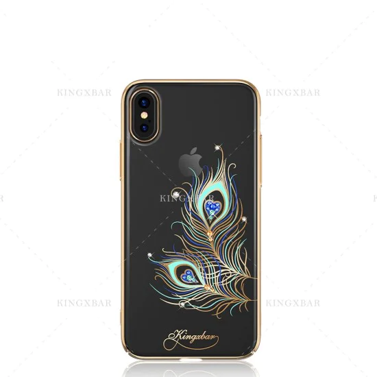 Kingxbar Swarovski Exquisite Feather series priekš Apple iPhone X / XS - Zelts - plastikāta aizmugures apvalks ar kristāliem (bampers, vāciņš, slim TPU case cover, bumper) Kingxbar Swarovski Exquisite Feather series priekš Apple iPhone X / XS - Zelts - plastikāta aizmugures apvalks ar kristāliem (bampers, vāciņš, slim TPU case cover, bumper)