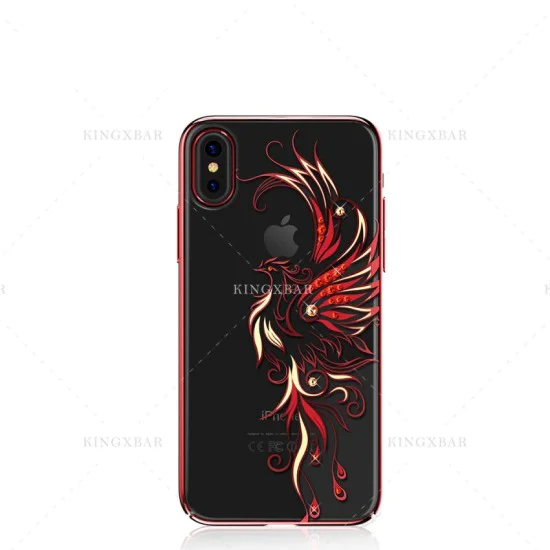 Kingxbar Swarovski Phoenix series для Apple iPhone X / XS - Красный - пластиковый чехол-накладка с кристалами (тонкий бампер крышка-обложка, slim TPU case cover, bumper) Kingxbar Swarovski Phoenix series для Apple iPhone X / XS - Красный - пластиковый чехол-накладка с кристалами (тонкий бампер крышка-обложка, slim TPU case cover, bumper)