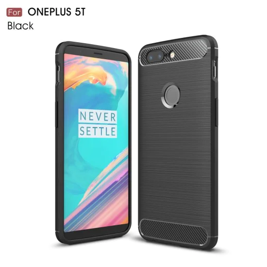 Carbon Fiber Brushed TPU Back Phone Case for OnePlus 5T- Black - противоударная силиконовая накладка / бампер (крышка чехол, shell cover, bumper) Carbon Fiber Brushed TPU Back Phone Case for OnePlus 5T- Black - противоударная силиконовая накладка / бампер (крышка чехол, shell cover, bumper)