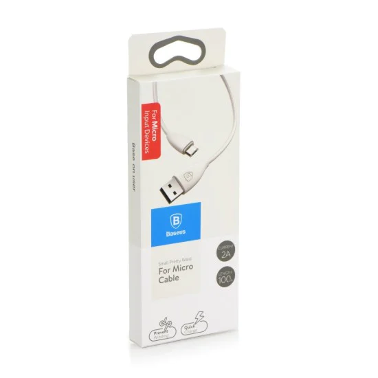 Baseus 1M Pretty Waist USB to Micro USB cable - Белый - microUSB дата кабель / провод для зарядки Baseus 1M Pretty Waist USB to Micro USB cable - Белый - microUSB дата кабель / провод для зарядки
