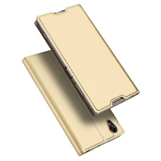 Dux Ducis Skin Pro series для Sony Xperia XA1 Plus G3412 - Золотистый - чехол-книжка с магнитом и стендом / подставкой (кожаный чехол-книжка, leather book wallet case cover stand) Dux Ducis Skin Pro series для Sony Xperia XA1 Plus G3412 - Золотистый - чехол-книжка с магнитом и стендом / подставкой (кожаный чехол-книжка, leather book wallet case cover stand)
