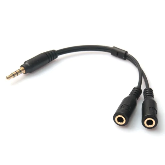 3.5mm Stereo Audio Male to 2 Female Headphone / Mic Splitter - 3.5mm audio sadalītājs pret 3.5mm mikrofona ieeju / 3.5mm austiņu izeju 3.5mm Stereo Audio Male to 2 Female Headphone / Mic Splitter - 3.5mm audio sadalītājs pret 3.5mm mikrofona ieeju / 3.5mm austiņu izeju