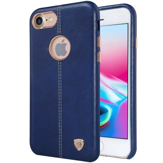 NILLKIN Englon Textured Leather Skin Hard Back Case priekš Apple iPhone 8 - Zils (ar izgriezumu) - ādas aizmugures apvalks (bampers, vāciņš, leather cover, bumper) NILLKIN Englon Textured Leather Skin Hard Back Case priekš Apple iPhone 8 - Zils (ar izgriezumu) - ādas aizmugures apvalks (bampers, vāciņš, leather cover, bumper)