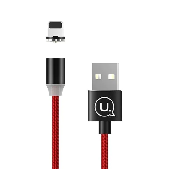 Usams 1.2M U-Sure Magnet US-SJ157 2.1A USB to Lightning cable - Красный - Apple iPhone / iPad магнитный кабель / провод для зарядки Usams 1.2M U-Sure Magnet US-SJ157 2.1A USB to Lightning cable - Красный - Apple iPhone / iPad магнитный кабель / провод для зарядки