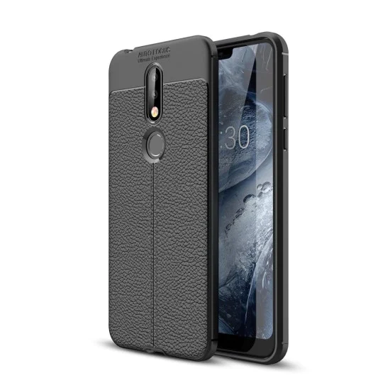 Litchi Skin PU Leather Coated TPU Mobile Phone Case для Nokia 7.1 (2018) - Чёрный - чехол крышка/накладка противоударная с имитацией кожи (бампер обложка, slim cover, bumper, back case) Litchi Skin PU Leather Coated TPU Mobile Phone Case для Nokia 7.1 (2018) - Чёрный - чехол крышка/накладка противоударная с имитацией кожи (бампер обложка, slim cover, bumper, back case)