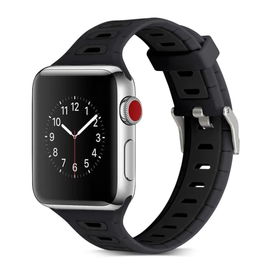 Dual Color Silicone Watch Band для Apple Watch 42 / 44 / 45 mm / Ultra 49 mm - Чёрный - силиконовый ремешок для часов Dual Color Silicone Watch Band для Apple Watch 42 / 44 / 45 mm / Ultra 49 mm - Чёрный - силиконовый ремешок для часов