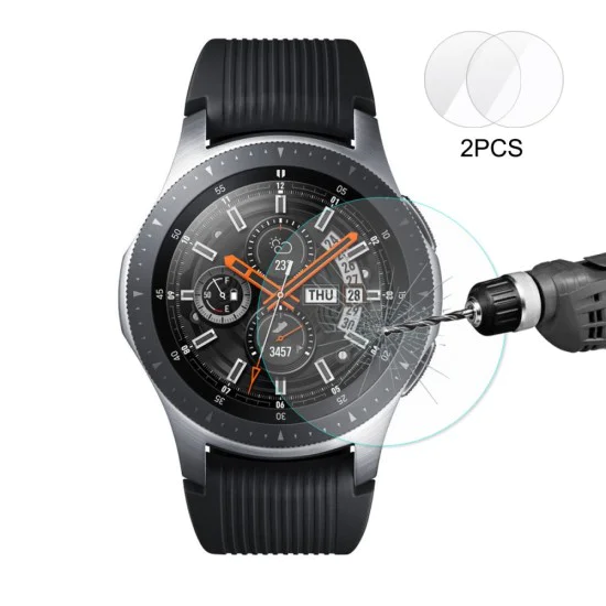 Hat Prince 0.2mm 9H 2.15D Tempered Glass (2 шт.) для Samsung Galaxy Watch 46mm - Защитное стекло / Бронированое / Закалённое антиударное (tempered glass screen protector film guard) Hat Prince 0.2mm 9H 2.15D Tempered Glass (2 шт.) для Samsung Galaxy Watch 46mm - Защитное стекло / Бронированое / Закалённое антиударное (tempered glass screen protector film guard)