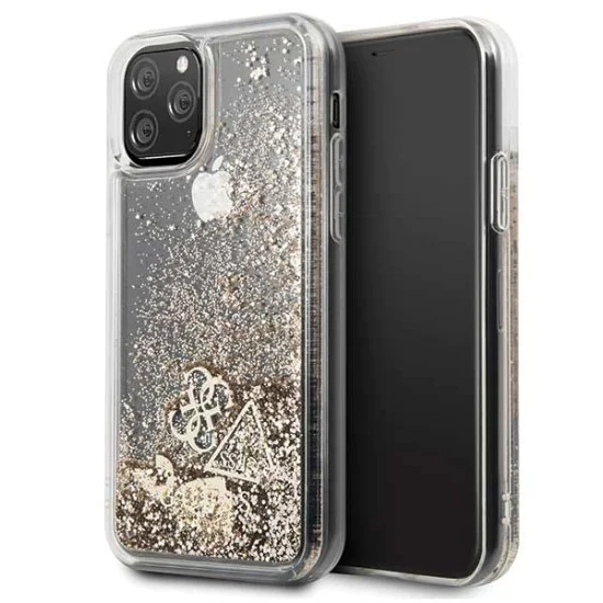 Guess Glitter Hearts Liquid series GUHCN58GLHFLGO priekš Apple iPhone 11 Pro - Zelts - plastikāta apvalks (bampers, vāciņš, slim TPU case cover, bumper) Guess Glitter Hearts Liquid series GUHCN58GLHFLGO priekš Apple iPhone 11 Pro - Zelts - plastikāta apvalks (bampers, vāciņš, slim TPU case cover, bumper)
