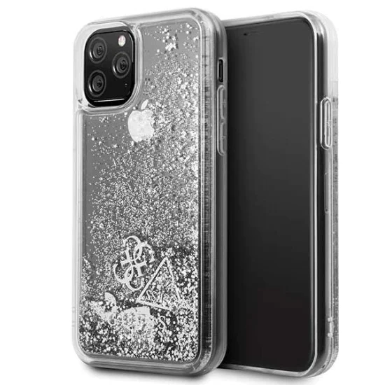 Guess Glitter Hearts Liquid series GUHCN65GLHFLSI priekš Apple iPhone 11 Pro Max - Sudrabains - plastikāta apvalks (bampers, vāciņš, slim TPU case cover, bumper) Guess Glitter Hearts Liquid series GUHCN65GLHFLSI priekš Apple iPhone 11 Pro Max - Sudrabains - plastikāta apvalks (bampers, vāciņš, slim TPU case cover, bumper)