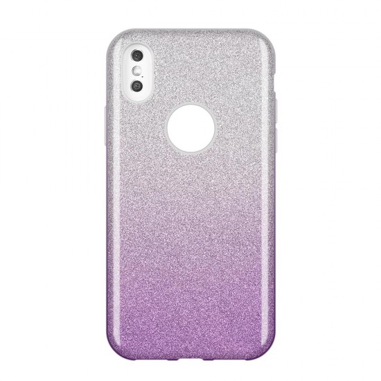 Forcell Shining Case priekš Apple iPhone 11 Pro - Caurspīdīgs / Violets - silikona aizmugures apvalks (bampers, vāciņš, ultra slim TPU silicone case cover, bumper)