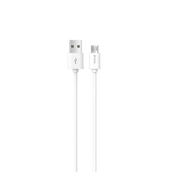 Devia 1M Kintone 2A USB to Micro USB cable (bez iepakojuma) - Balts - microUSB lādēšanas un datu kabelis / vads Devia 1M Kintone 2A USB to Micro USB cable (bez iepakojuma) - Balts - microUSB lādēšanas un datu kabelis / vads