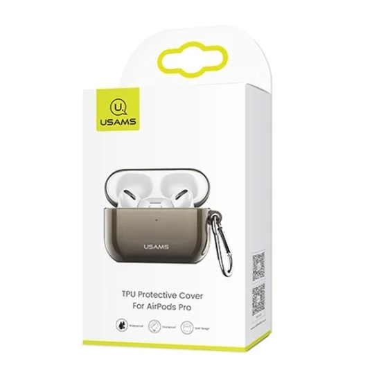 Usams Translucent Shockproof TPU Case для Apple Airpods Pro BH570AP03 (US-BH570) - Чёрный - силиконовый чехол для футляра зарядки беспроводных наушников Usams Translucent Shockproof TPU Case для Apple Airpods Pro BH570AP03 (US-BH570) - Чёрный - силиконовый чехол для футляра зарядки беспроводных наушников