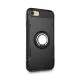 Forcell Carbon Ring Back Case priekš Apple iPhone 11 Pro Max - Melns - silikona aizmugures apvalks ar gredzenu Forcell Carbon Ring Back Case priekš Apple iPhone 11 Pro Max - Melns - silikona aizmugures apvalks ar gredzenu