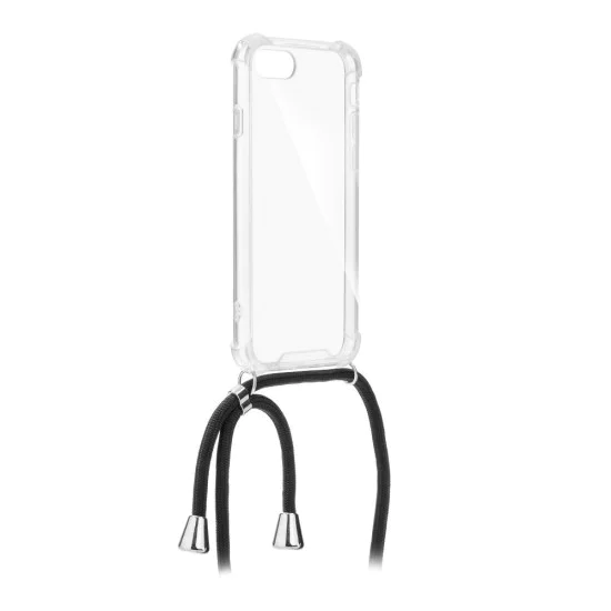Forcell Cord Case для Samsung Galaxy A51 A515 - Чёрный шнурок - прозрачный противоударная силиконовая накладка / бампер с верёвкой-шнурком Forcell Cord Case для Samsung Galaxy A51 A515 - Чёрный шнурок - прозрачный противоударная силиконовая накладка / бампер с верёвкой-шнурком