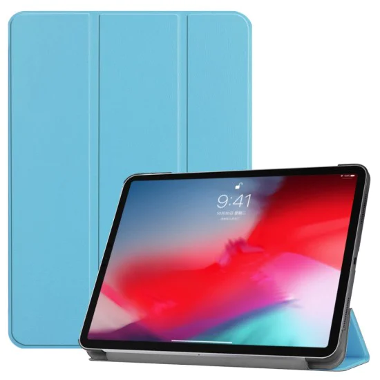 Tri-fold Stand PU Smart Auto Wake/Sleep Leather Case для Apple iPad Pro 11 (2018) / Air 4 (2020) / Air 5 (2022) - Голубой - чехол-книжка со стендом / подставкой Tri-fold Stand PU Smart Auto Wake/Sleep Leather Case для Apple iPad Pro 11 (2018) / Air 4 (2020) / Air 5 (2022) - Голубой - чехол-книжка со стендом / подставкой