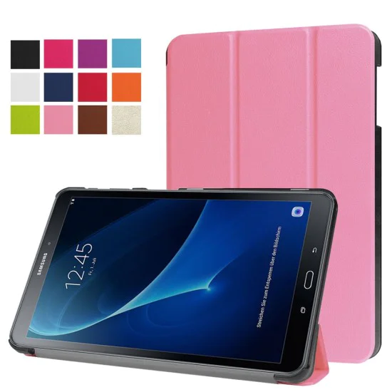 Tri-fold Stand PU Smart Auto Wake/Sleep Leather Case для Samsung Galaxy Tab A 10.1 (2016) T580 / T585 - Розовый - чехол-книжка со стендом / подставкой Tri-fold Stand PU Smart Auto Wake/Sleep Leather Case для Samsung Galaxy Tab A 10.1 (2016) T580 / T585 - Розовый - чехол-книжка со стендом / подставкой