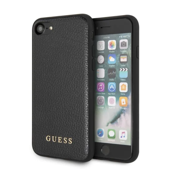 Guess Iridescent series Back Case GUHCI8GLBK для Apple iPhone 7 / 8 / SE2 (2020) / SE3 (2022) - Чёрный - кожаный чехол-накладка-бампер Guess Iridescent series Back Case GUHCI8GLBK для Apple iPhone 7 / 8 / SE2 (2020) / SE3 (2022) - Чёрный - кожаный чехол-накладка-бампер
