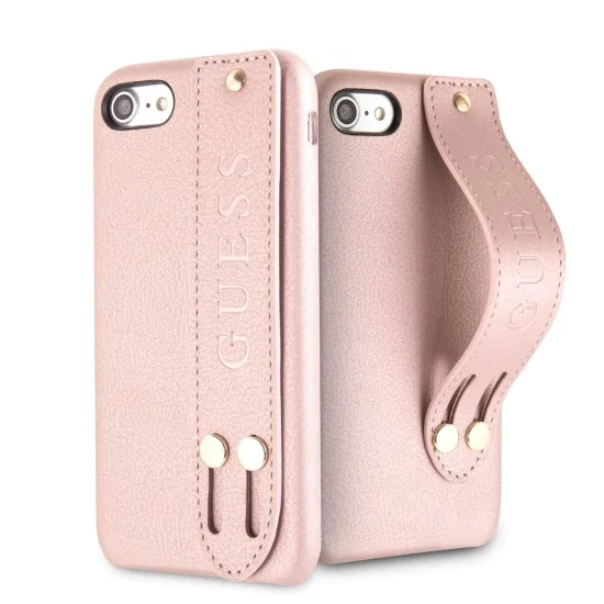 Guess Saffiano Strap series Back Case GUHCI8SBSRO priekš Apple iPhone 7 / 8 / SE2 (2020) / SE3 (2022) - Rozā - ādas aizmugures apvalks / bampers-vāciņš Guess Saffiano Strap series Back Case GUHCI8SBSRO priekš Apple iPhone 7 / 8 / SE2 (2020) / SE3 (2022) - Rozā - ādas aizmugures apvalks / bampers-vāciņš