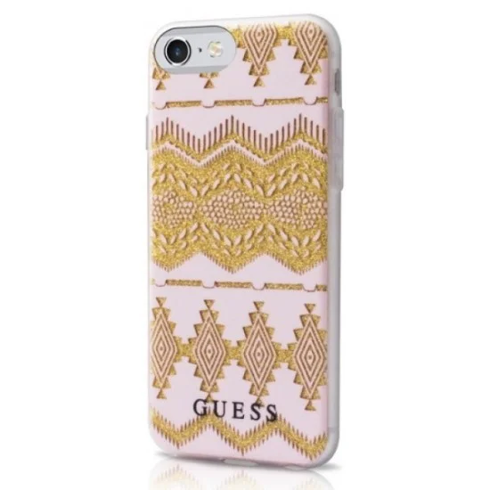 Guess Aztec Tribal 3D series GUHCP7TGPI для Apple iPhone 7 / 8 / SE2 (2020) / SE3 (2022) - Розовый - накладка / бампер из силикона / крышка-чехол Guess Aztec Tribal 3D series GUHCP7TGPI для Apple iPhone 7 / 8 / SE2 (2020) / SE3 (2022) - Розовый - накладка / бампер из силикона / крышка-чехол