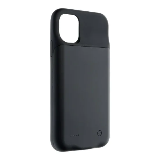 Powerbank 4500mAh Back Case priekš Apple iPhone 11 Pro Max - Melns - silikona / plastikāta aizmugures apvalks / bampers-vāciņš ar Iebūvētu akumulatoru Powerbank 4500mAh Back Case priekš Apple iPhone 11 Pro Max - Melns - silikona / plastikāta aizmugures apvalks / bampers-vāciņš ar Iebūvētu akumulatoru