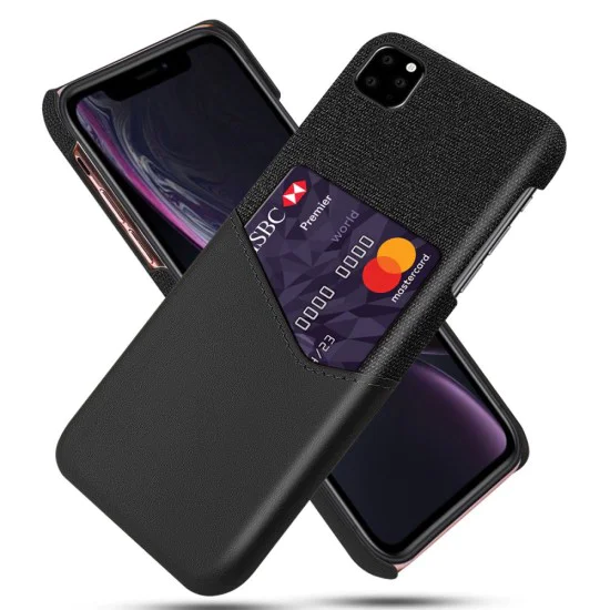 KSQ PC / PU / Cloth Hybrid Back Cover with Card Slot для Apple iPhone 11 - Чёрный - чехол-накладка из искусственной кожи и пластика с кармашком для карт KSQ PC / PU / Cloth Hybrid Back Cover with Card Slot для Apple iPhone 11 - Чёрный - чехол-накладка из искусственной кожи и пластика с кармашком для карт