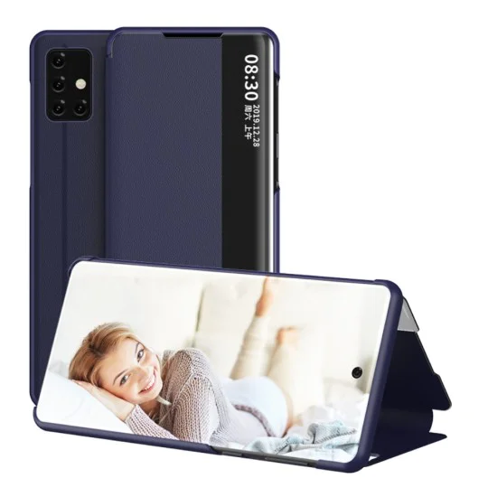 View Window PU Leather Book Case для Samsung Galaxy A71 A715 - Тёмно Синий - чехол-книжка из искусственной кожи с окошком и стендом / подставкой View Window PU Leather Book Case для Samsung Galaxy A71 A715 - Тёмно Синий - чехол-книжка из искусственной кожи с окошком и стендом / подставкой