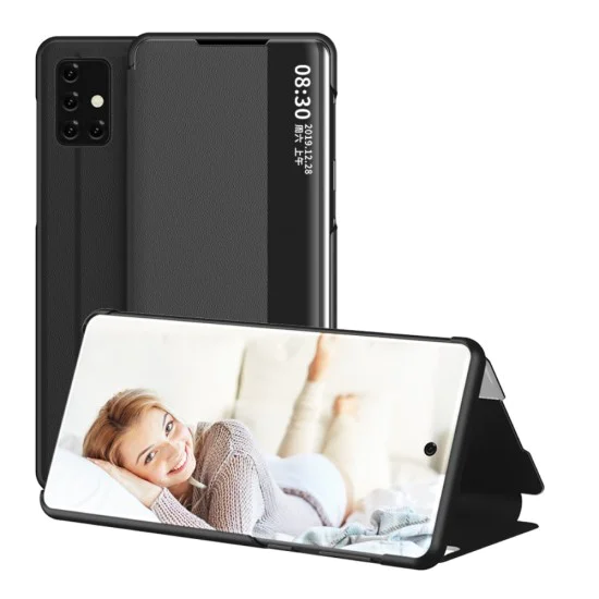 View Window PU Leather Book Case для Samsung Galaxy A71 A715 - Чёрный - чехол-книжка из искусственной кожи с окошком и стендом / подставкой View Window PU Leather Book Case для Samsung Galaxy A71 A715 - Чёрный - чехол-книжка из искусственной кожи с окошком и стендом / подставкой