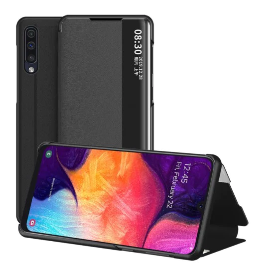 View Window PU Leather Book Case для Samsung Galaxy A50 / A50 EE A505 / A30s A307 - Чёрный - чехол-книжка из искусственной кожи с окошком и стендом / подставкой View Window PU Leather Book Case для Samsung Galaxy A50 / A50 EE A505 / A30s A307 - Чёрный - чехол-книжка из искусственной кожи с окошком и стендом / подставкой