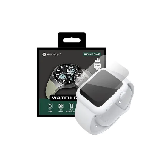 Bestsuit Flexible Nano Tempered Glass 5H protector для Apple Watch Series 4 / 5 / 6 / (40mm) - Защитное стекло / Бронированое / Закалённое антиударное (Full screen size curved) Bestsuit Flexible Nano Tempered Glass 5H protector для Apple Watch Series 4 / 5 / 6 / (40mm) - Защитное стекло / Бронированое / Закалённое антиударное (Full screen size curved)