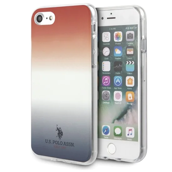 U.S. Polo Assn. Gradient Pattern Collection series USHCI8TRDGRB для Apple iPhone 7 / 8 / SE2 (2020) / SE3 (2022) - Красный / Синий - силиконовый чехол-накладка / бампер-крышка U.S. Polo Assn. Gradient Pattern Collection series USHCI8TRDGRB для Apple iPhone 7 / 8 / SE2 (2020) / SE3 (2022) - Красный / Синий - силиконовый чехол-накладка / бампер-крышка