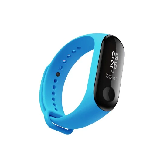 Flexible Silicone Wrist Strap Replacement priekš Xiaomi Mi Band 3 / Mi Smart Band 4 - Gaiši Zils - silikona siksniņas (jostas) pulksteņiem Flexible Silicone Wrist Strap Replacement priekš Xiaomi Mi Band 3 / Mi Smart Band 4 - Gaiši Zils - silikona siksniņas (jostas) pulksteņiem