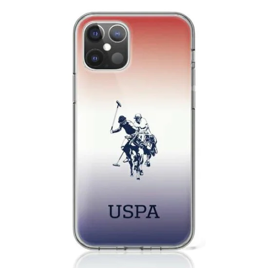 U.S. Polo Assn. Gradient Collection Back Case USHCP12LPCDGBR для Apple iPhone 12 Pro Max - Красный / Синий - чехол-накладка из силикона и пластика / бампер-крышка U.S. Polo Assn. Gradient Collection Back Case USHCP12LPCDGBR для Apple iPhone 12 Pro Max - Красный / Синий - чехол-накладка из силикона и пластика / бампер-крышка