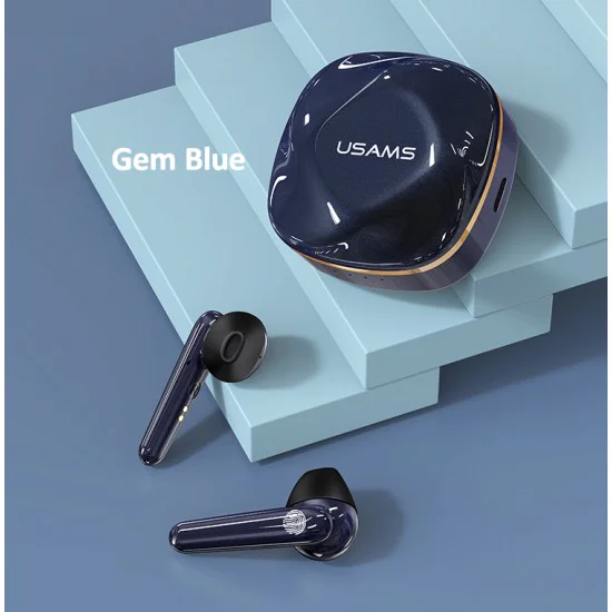Usams BHUSD02 SD TWS Dual Stereo Wireless Headset BT 5.0 Universālas Bezvadu Austiņas - Zilas Usams BHUSD02 SD TWS Dual Stereo Wireless Headset BT 5.0 Universālas Bezvadu Austiņas - Zilas