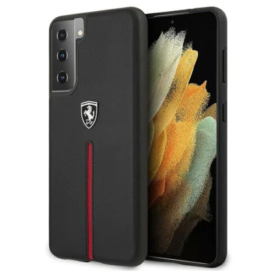 Ferrari Leather Off Track series Back Case FEOSIHCS21MBK для Samsung Galaxy S21 Plus G996 - Чёрный - кожаный чехол-накладка / бампер-крышка Ferrari Leather Off Track series Back Case FEOSIHCS21MBK для Samsung Galaxy S21 Plus G996 - Чёрный - кожаный чехол-накладка / бампер-крышка