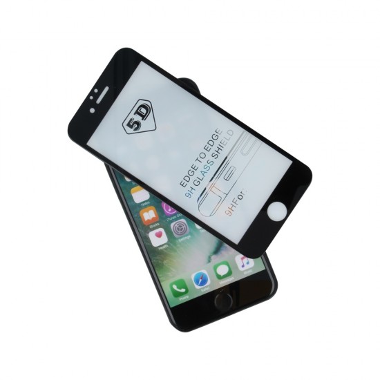 5D OEM Full Glue Tempered Glass screen protector priekš Samsung Galaxy A72 A725 - Melns - Ekrāna Aizsargstikls / Bruņota Stikla Aizsargplēve (Full screen size curved)