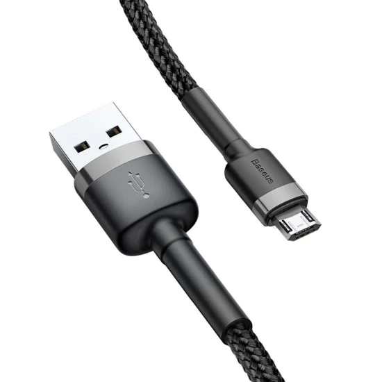 Baseus 0.5M Cafule 2.4A USB to Micro USB cable - Melns - microUSB lādēšanas un datu kabelis / vads Baseus 0.5M Cafule 2.4A USB to Micro USB cable - Melns - microUSB lādēšanas un datu kabelis / vads