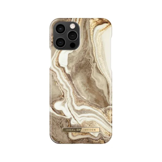 iDeal of Sweden Fashion GM19 Back Case для Apple iPhone 12 / 12 Pro - Golden Sand Marble - пластиковый чехол-накладка с встроенной металической пластиной / бампер-крышка iDeal of Sweden Fashion GM19 Back Case для Apple iPhone 12 / 12 Pro - Golden Sand Marble - пластиковый чехол-накладка с встроенной металической пластиной / бампер-крышка