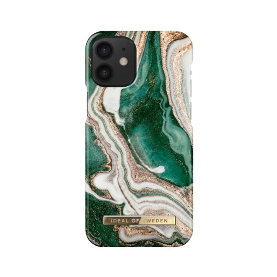 iDeal of Sweden Fashion AW18 Back Case для Apple iPhone 12 mini - Golden Jade Marble - пластиковый чехол-накладка с встроенной металической пластиной / бампер-крышка iDeal of Sweden Fashion AW18 Back Case для Apple iPhone 12 mini - Golden Jade Marble - пластиковый чехол-накладка с встроенной металической пластиной / бампер-крышка