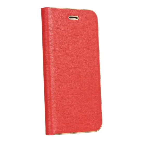 Luna Book Gold Case priekš Samsung Galaxy A12 A125 - Sarkans - sāniski atverams maciņš ar magnētu un stendu Luna Book Gold Case priekš Samsung Galaxy A12 A125 - Sarkans - sāniski atverams maciņš ar magnētu un stendu