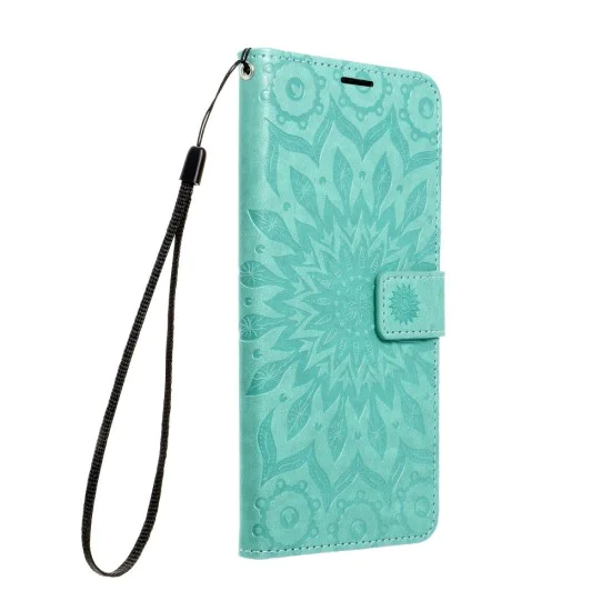 Forcell Mezzo Book Case priekš Samsung Galaxy S21 Plus G996 - Tirkīzs / Mandala - sāniski atverams maciņš ar stendu un auklu / grāmatveida maks Forcell Mezzo Book Case priekš Samsung Galaxy S21 Plus G996 - Tirkīzs / Mandala - sāniski atverams maciņš ar stendu un auklu / grāmatveida maks